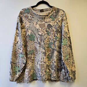 Vintage Advantage Camo Long Sleeve Shirt XL Classics Made In USA 100% Cotton Lea